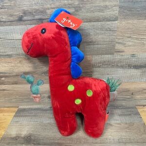 Gitzy Plush 21" red Dinosaur - Super Soft and Ready To Play baby shower gift